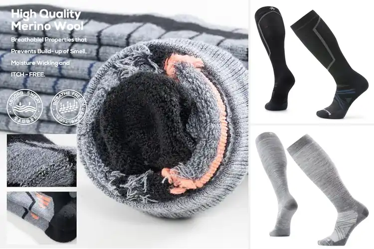 Detailed view of Best Cushioned Ski Socks For All Day Comfort