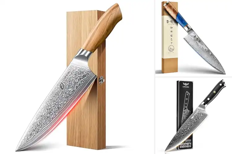 Detailed view of Best Damascened Chef Knives