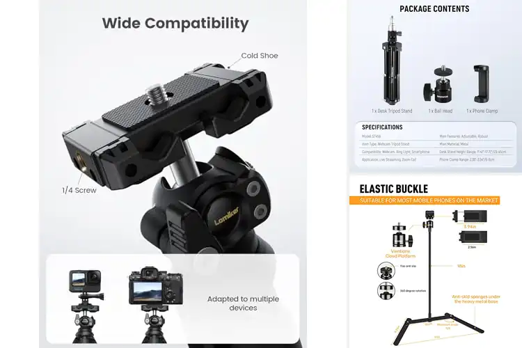 Detailed view of Best Desktop Tripod For Video Recording