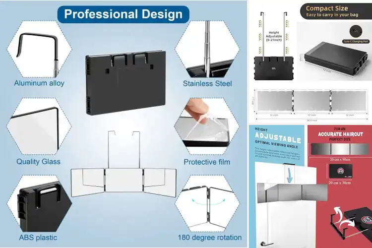 Detailed view of Best Light Portable Barber Mirror