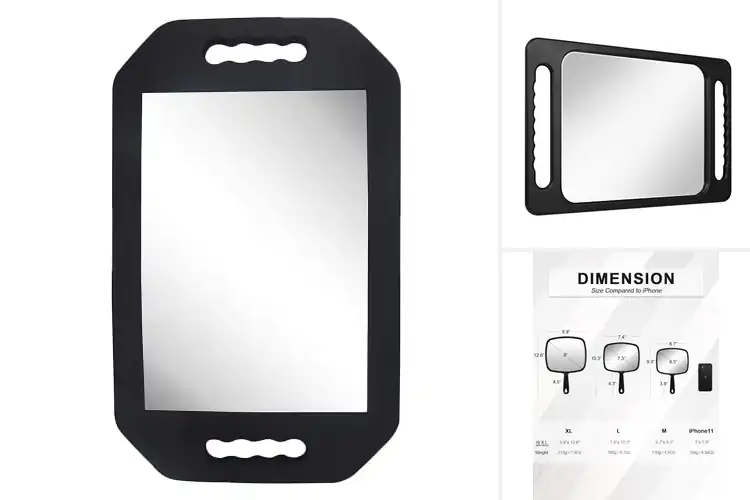 Detailed view of Best Rectangular Hand Mirror With Handle