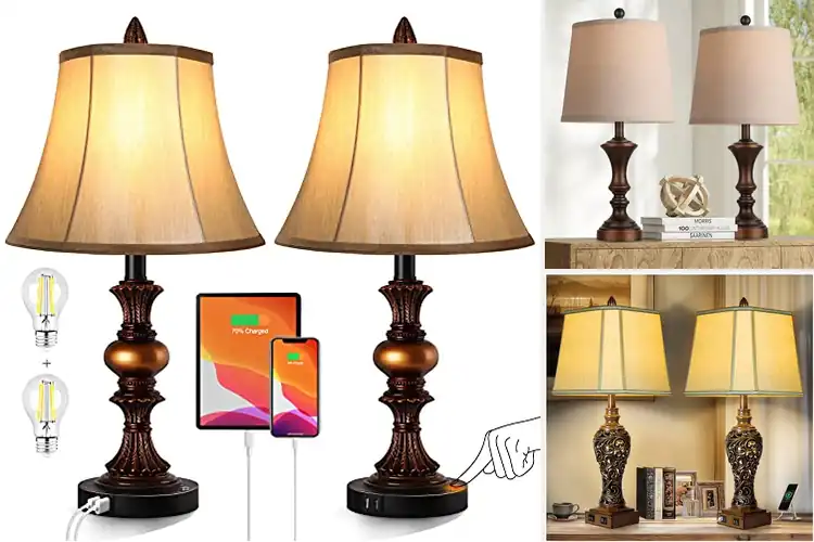Detailed view of Best Vintage Bronze Lamp Set